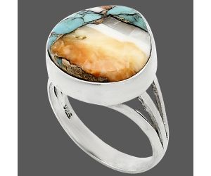 Spiny Oyster Turquoise Ring size-7 EXR01249 R-1003, 15x15 mm