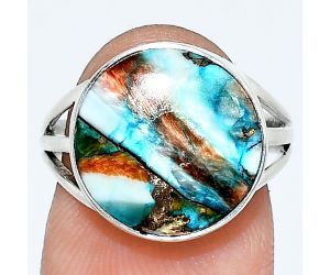 Spiny Oyster Turquoise Ring size-7 EXR01253 R-1003, 14x14 mm