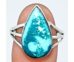 Royston Ribbon Turquoise Ring size-9.5 EXR01256 R-1003, 11x19 mm