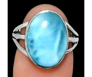 Larimar (Dominican Republic) Ring size-8 EXR01286 R-1003, 11x16 mm