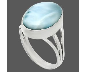 Larimar (Dominican Republic) Ring size-8 EXR01286 R-1003, 11x16 mm