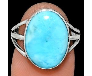 Larimar (Dominican Republic) Ring size-7 EXR01287 R-1003, 12x16 mm