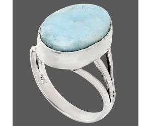 Larimar (Dominican Republic) Ring size-7 EXR01287 R-1003, 12x16 mm