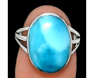 Larimar (Dominican Republic) Ring size-6.5 EXR01289 R-1003, 12x16 mm