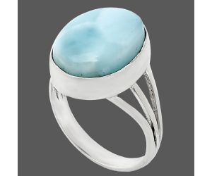 Larimar (Dominican Republic) Ring size-6.5 EXR01289 R-1003, 12x16 mm