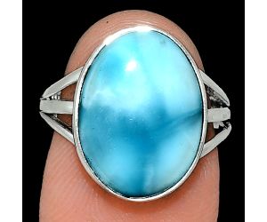 Larimar (Dominican Republic) Ring size-7 EXR01290 R-1003, 12x16 mm