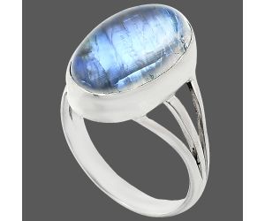 Rainbow Moonstone Ring size-8 EXR01293 R-1003, 10x17 mm