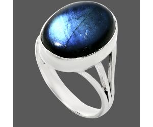 Blue Fire Labradorite Ring size-9 EXR01296 R-1003, 12x16 mm