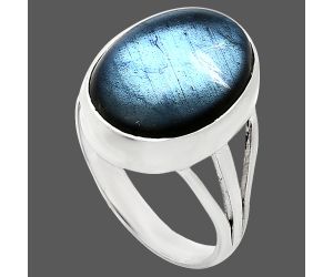 Blue Fire Labradorite Ring size-7 EXR01299 R-1003, 12x16 mm