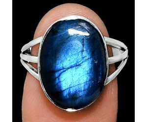 Blue Fire Labradorite Ring size-8 EXR01302 R-1003, 12x16 mm