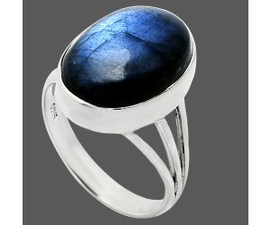 Blue Fire Labradorite Ring size-8 EXR01302 R-1003, 12x16 mm