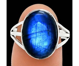 Blue Fire Labradorite Ring size-9 EXR01303 R-1003, 12x16 mm