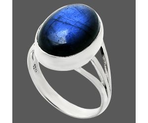 Blue Fire Labradorite Ring size-9 EXR01303 R-1003, 12x16 mm