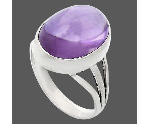 Amethyst Cab Ring size-7 EXR01304 R-1003, 12x16 mm