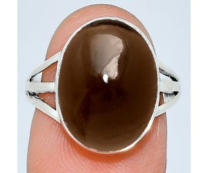 Smoky Quartz Cab Ring size-8 EXR01306 R-1003, 12x16 mm