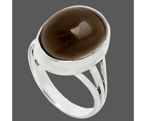 Smoky Quartz Cab Ring size-8 EXR01306 R-1003, 12x16 mm