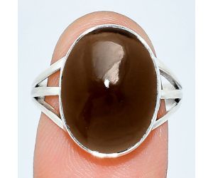 Smoky Quartz Cab Ring size-8 EXR01309 R-1003, 12x16 mm