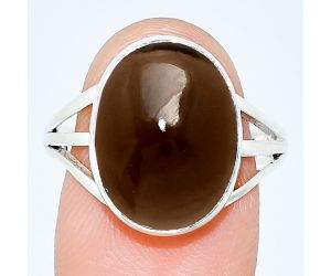 Smoky Quartz Cab Ring size-10 EXR01312 R-1003, 12x16 mm