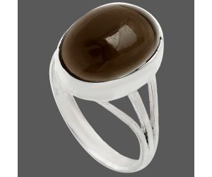 Smoky Quartz Cab Ring size-10 EXR01312 R-1003, 12x16 mm