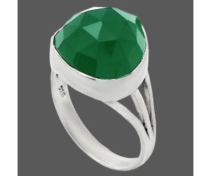 Green Onyx Checker Ring size-8.5 EXR01324 R-1003, 14x14 mm