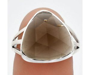 Smoky Quartz Checker Ring size-6.5 EXR01325 R-1003, 14x14 mm