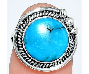 Sleeping Beauty Turquoise Ring size-6 EXR01341 R-1148, 12x12 mm