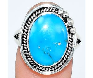 Sleeping Beauty Turquoise Ring size-9 EXR01344 R-1148, 11x15 mm