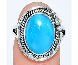 Sleeping Beauty Turquoise Ring size-8 EXR01345 R-1148, 10x14 mm