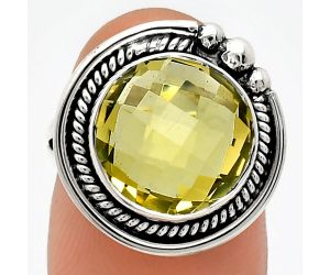 Green Gold Checker Briolette Ring size-6 EXR01363 R-1148, 12x12 mm