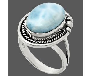 Larimar (Dominican Republic) Ring size-8 EXR01366 R-1148, 11x16 mm