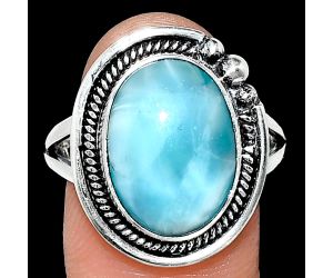 Larimar (Dominican Republic) Ring size-9.5 EXR01367 R-1148, 11x15 mm