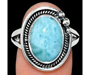 Larimar (Dominican Republic) Ring size-9.5 EXR01368 R-1148, 10x14 mm