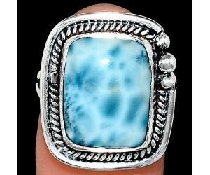 Larimar (Dominican Republic) Ring size-7 EXR01369 R-1148, 11x15 mm