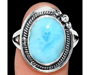 Larimar (Dominican Republic) Ring size-9.5 EXR01370 R-1148, 11x15 mm