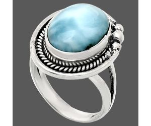 Larimar (Dominican Republic) Ring size-6 EXR01372 R-1148, 10x14 mm