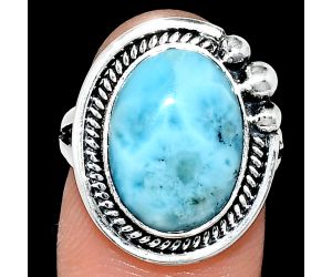 Larimar (Dominican Republic) Ring size-7 EXR01375 R-1148, 11x15 mm