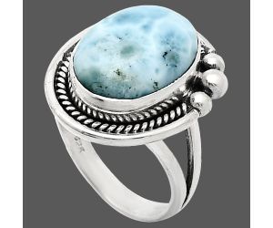 Larimar (Dominican Republic) Ring size-7 EXR01375 R-1148, 11x15 mm