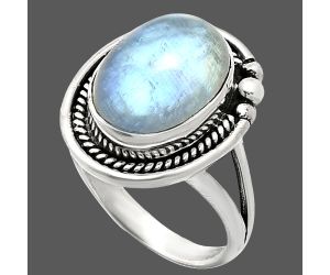 Rainbow Moonstone Ring size-9 EXR01385 R-1148, 11x15 mm