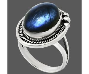 Blue Fire Labradorite Ring size-7 EXR01392 R-1148, 12x16 mm