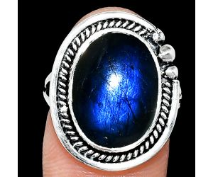 Blue Fire Labradorite Ring size-7 EXR01393 R-1148, 12x16 mm