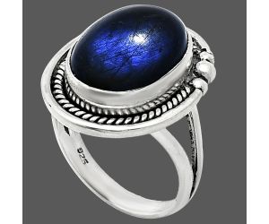 Blue Fire Labradorite Ring size-7 EXR01393 R-1148, 12x16 mm