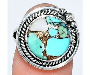 Spiny Oyster Turquoise Ring size-7 EXR01400 R-1148, 12x12 mm