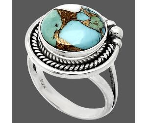 Spiny Oyster Turquoise Ring size-7 EXR01400 R-1148, 12x12 mm