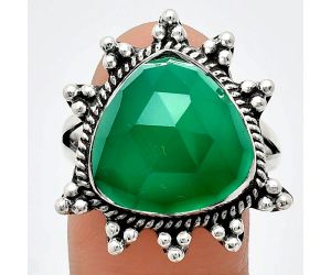 Green Onyx Checker Ring size-9.5 EXR01412 R-1234, 15x15 mm