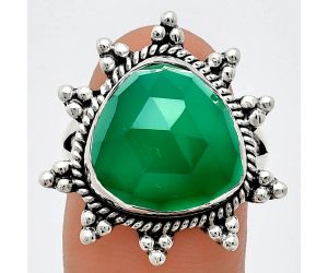 Green Onyx Checker Ring size-8 EXR01413 R-1234, 14x14 mm