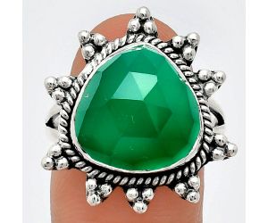 Green Onyx Checker Ring size-9 EXR01414 R-1234, 14x14 mm