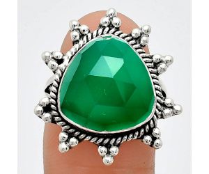 Green Onyx Checker Ring size-7 EXR01415 R-1234, 14x14 mm