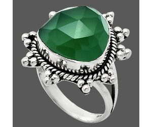 Green Onyx Checker Ring size-7 EXR01415 R-1234, 14x14 mm