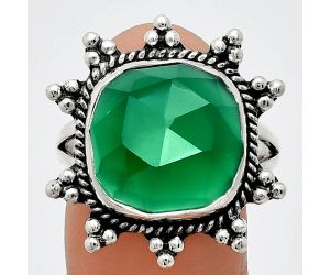 Green Onyx Checker Ring size-10 EXR01419 R-1234, 14x14 mm