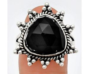 Black Onyx Checker Ring size-10 EXR01423 R-1234, 14x14 mm